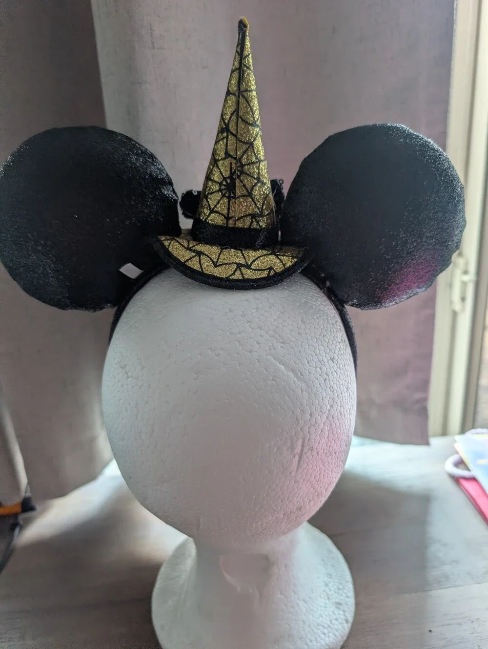 Kids Black & Gold Witch Mouse Ear Headband - Unbranded